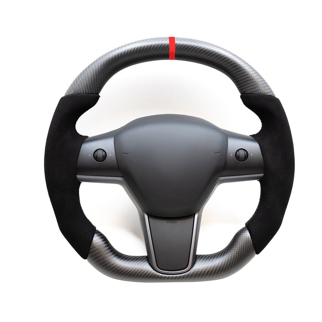 Alcantara Carbon Fiber Steering Wheel for Tesla Model 3 / Y