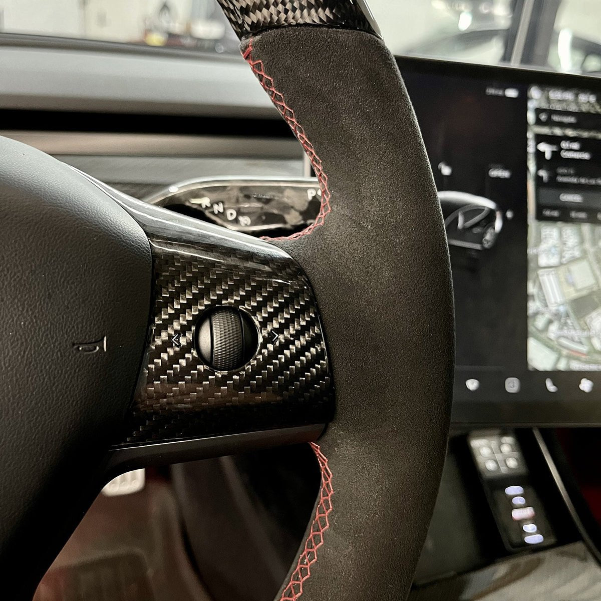 Alcantara Carbon Fiber Steering Wheel for Tesla Model 3 / Y