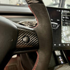 Round Suede Steering Wheel for Model 3 / Y