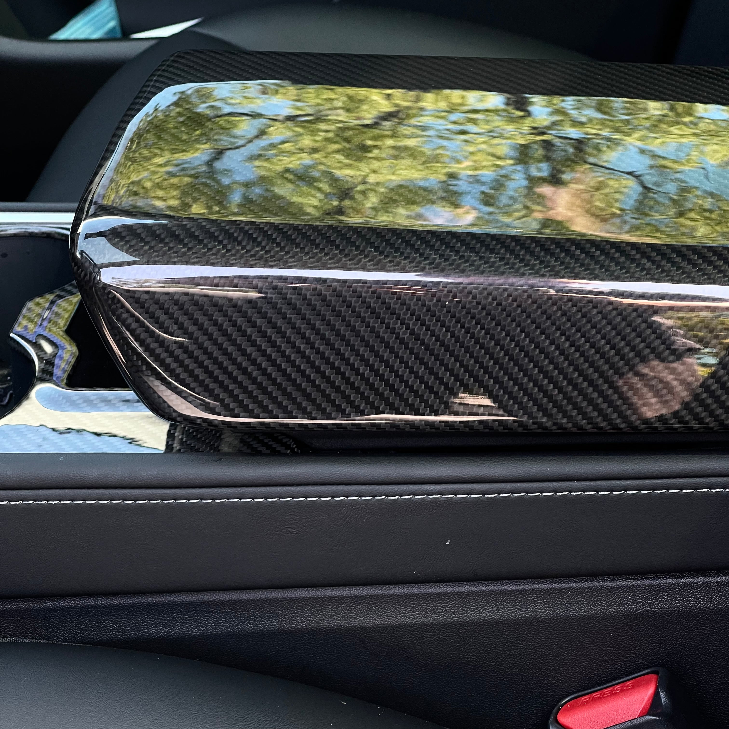 Dry Carbon Fiber Armrest Cover for Tesla Model 3/Y