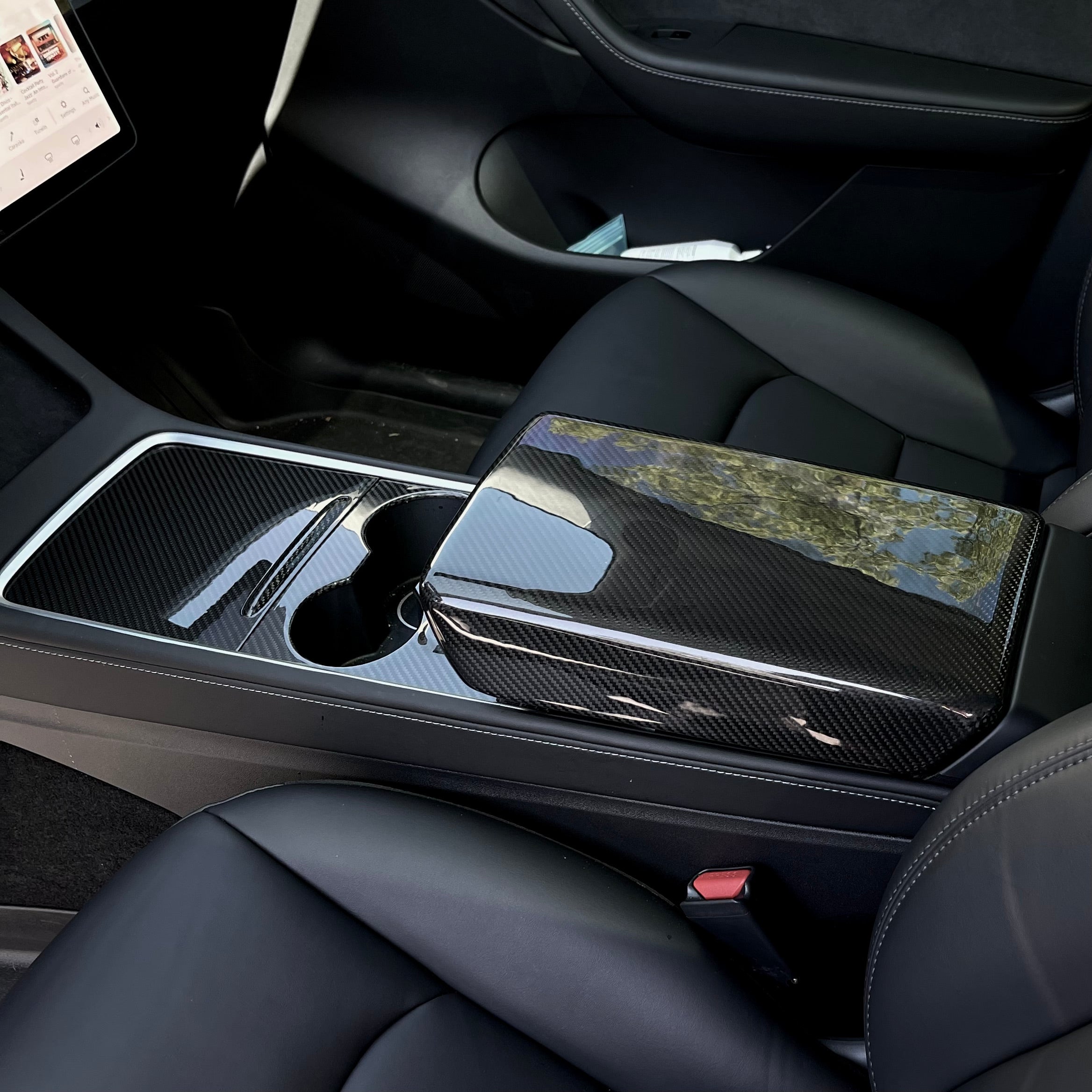 Dry Carbon Fiber Armrest Cover for Tesla Model 3/Y