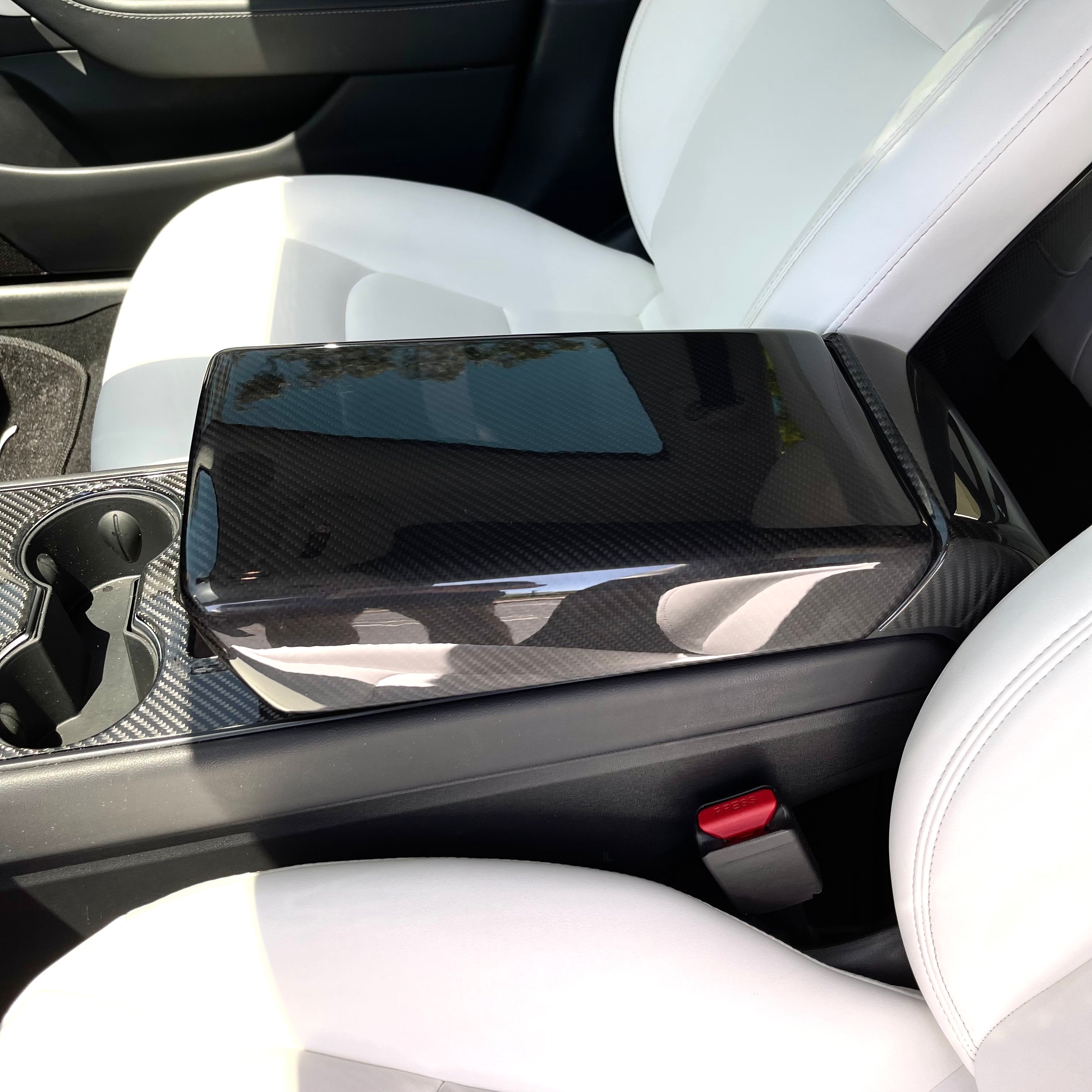 Dry Carbon Fiber Armrest Cover for Tesla Model 3/Y