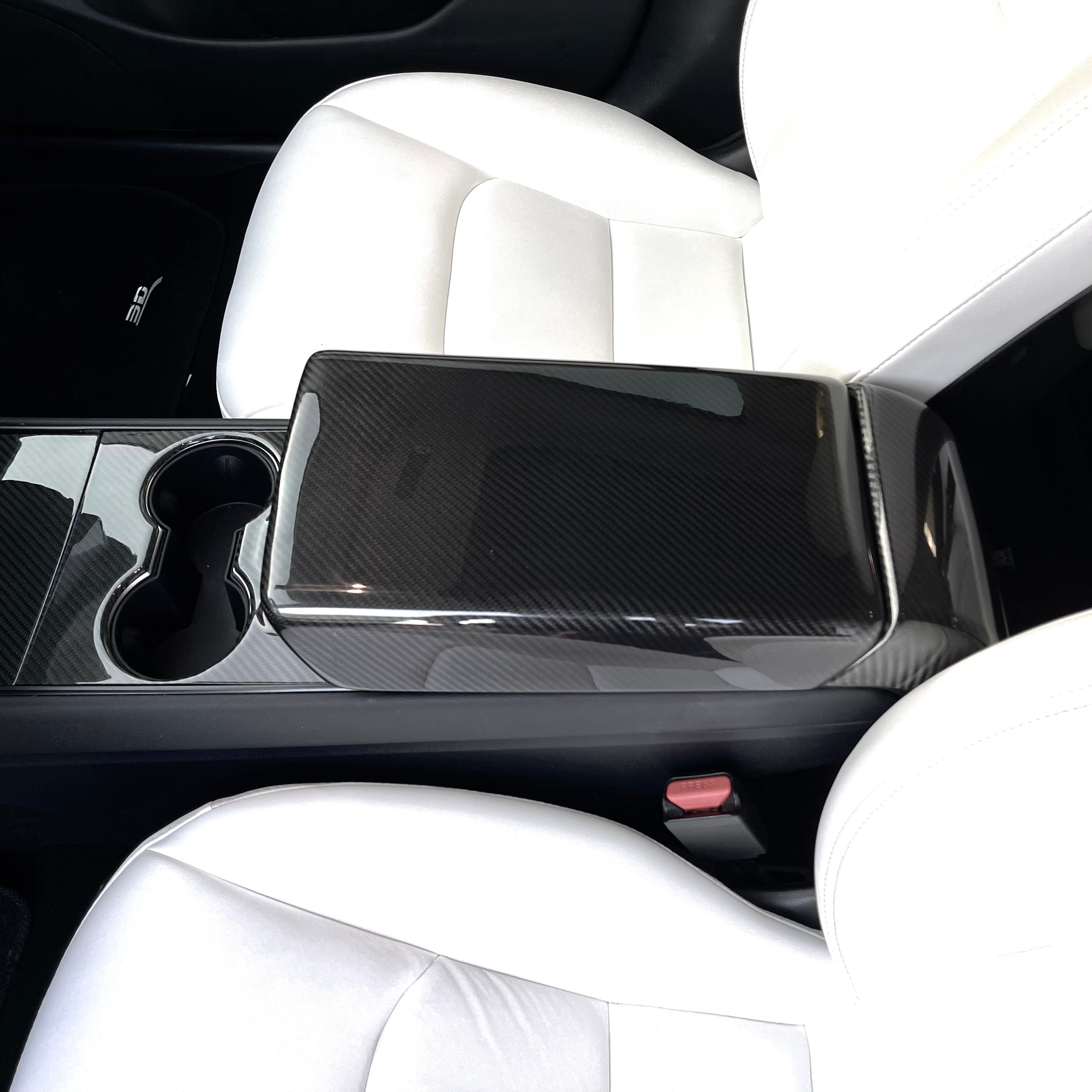 Dry Carbon Fiber Armrest Cover for Tesla Model 3/Y