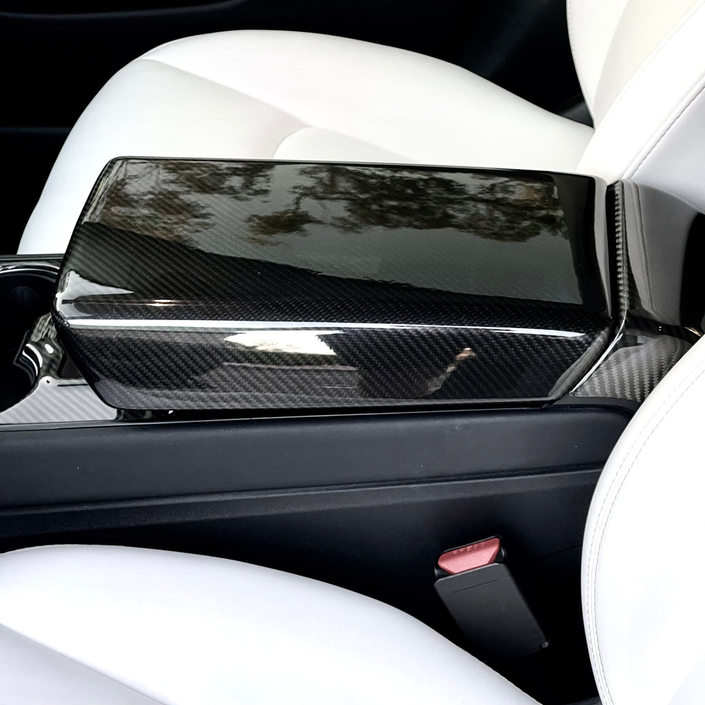 Dry Carbon Fiber Armrest Cover for Tesla Model 3/Y