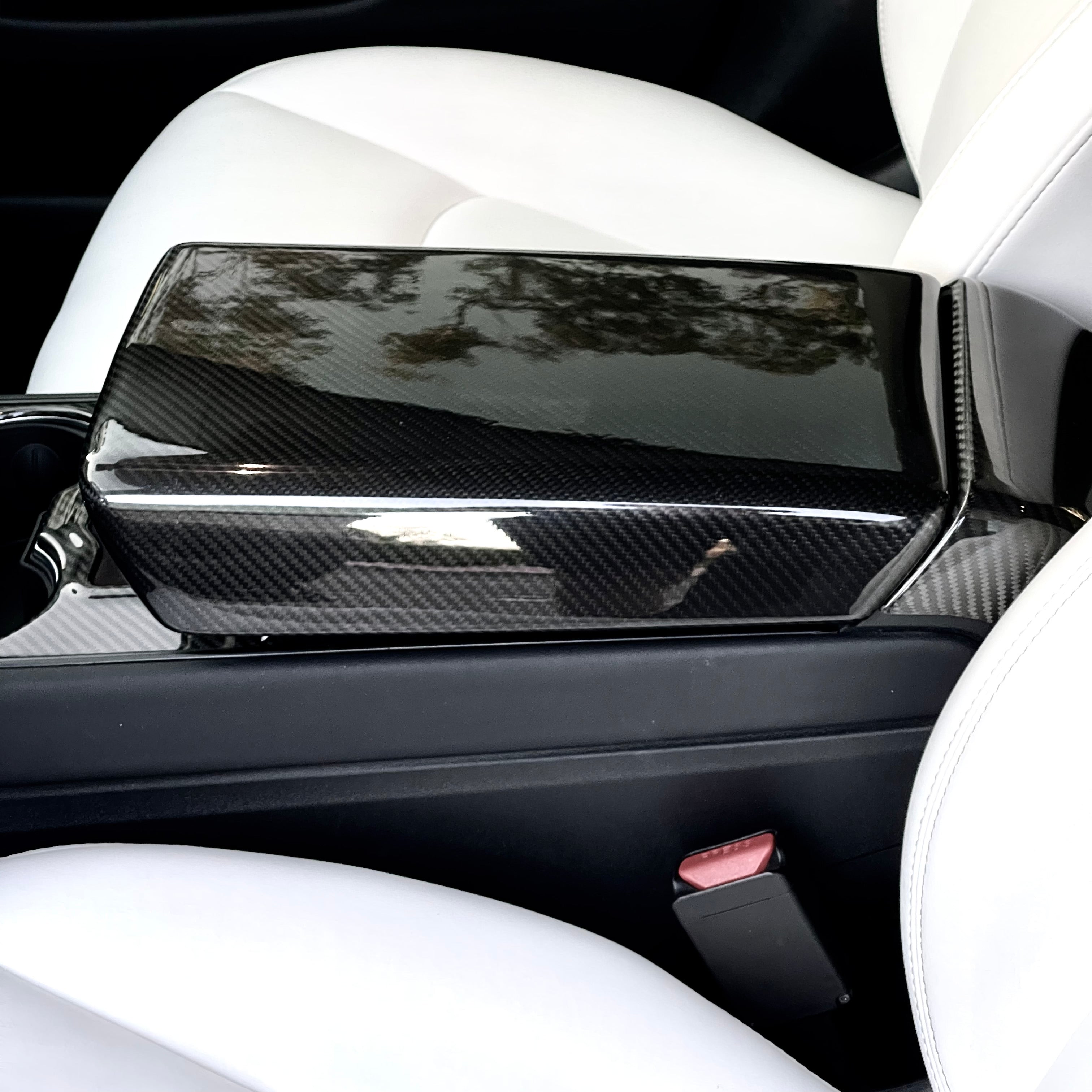 Dry Carbon Fiber Armrest Cover for Tesla Model 3/Y