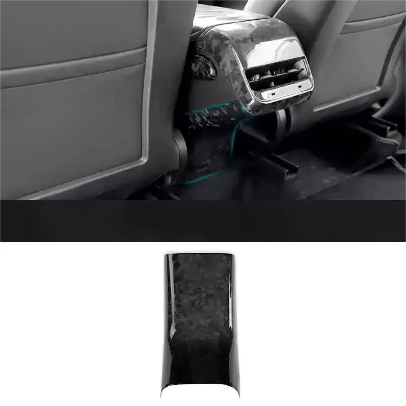 Carbon Fiber Backseat Center Console Base Cap for Tesla Model 3/Y