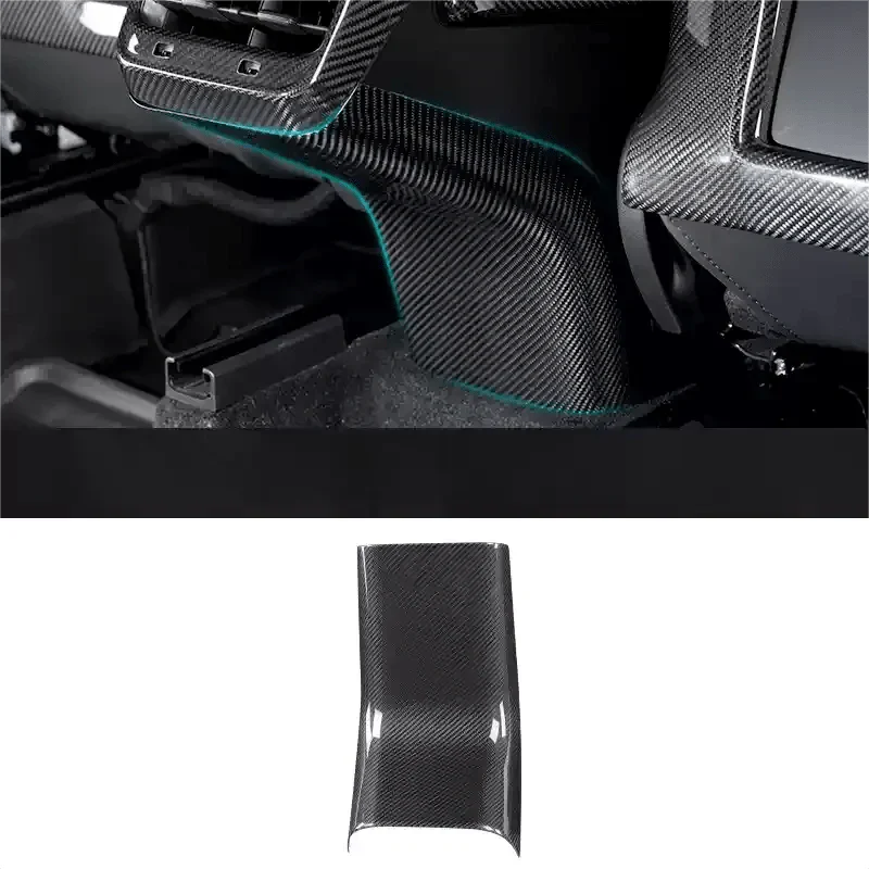 Carbon Fiber Backseat Center Console Base Cap for Tesla Model 3/Y