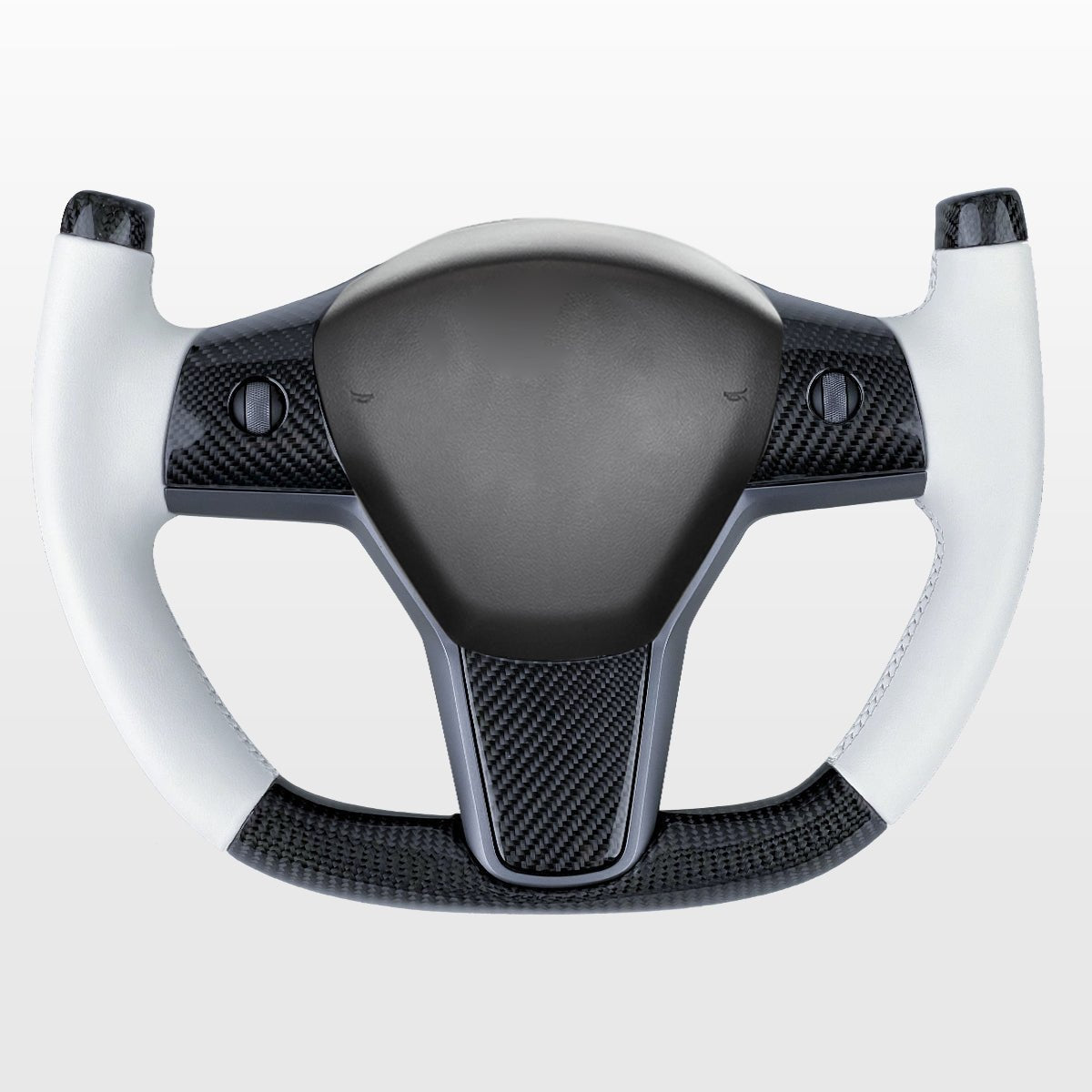 Modify Carbon Fiber Yoke-Style Steering Wheel for Tesla Model 3 / Y