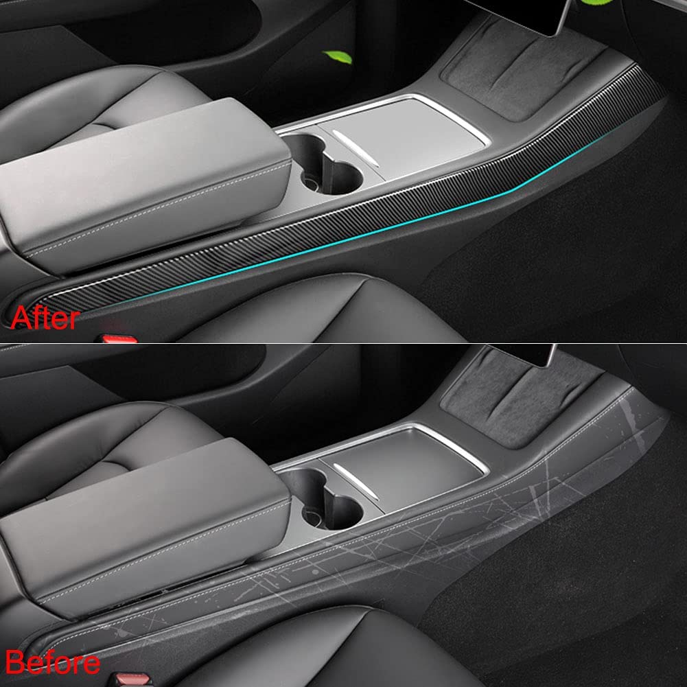 Carbon Fiber Center Console Side Trim for Tesla Model 3/Y