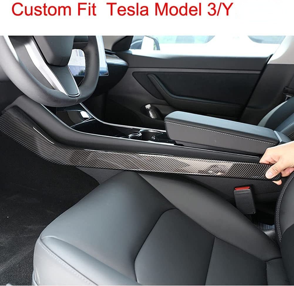 Carbon Fiber Center Console Side Trim for Tesla Model 3/Y