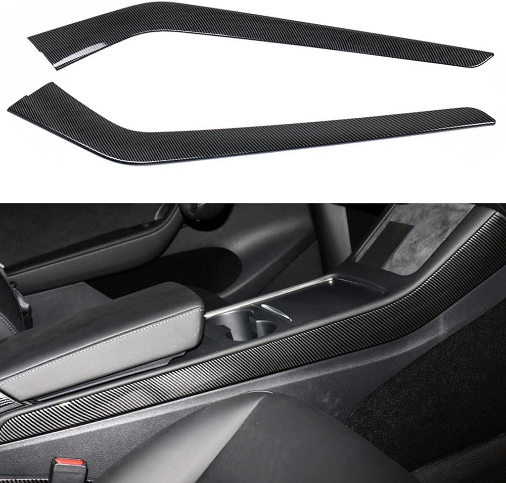Carbon Fiber Center Console Side Trim for Tesla Model 3/Y