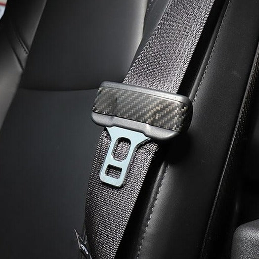 Tesla Model 3/Y Carbon Fiber Seat Belt Buckle Covers (2pcs)