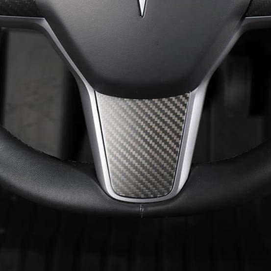 Carbon Fiber Steering Wheel Center Trim Cover for Tesla Model 3/Y