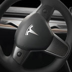 Carbon Fiber Steering Wheel Center Trim Cover for Tesla Model 3/Y