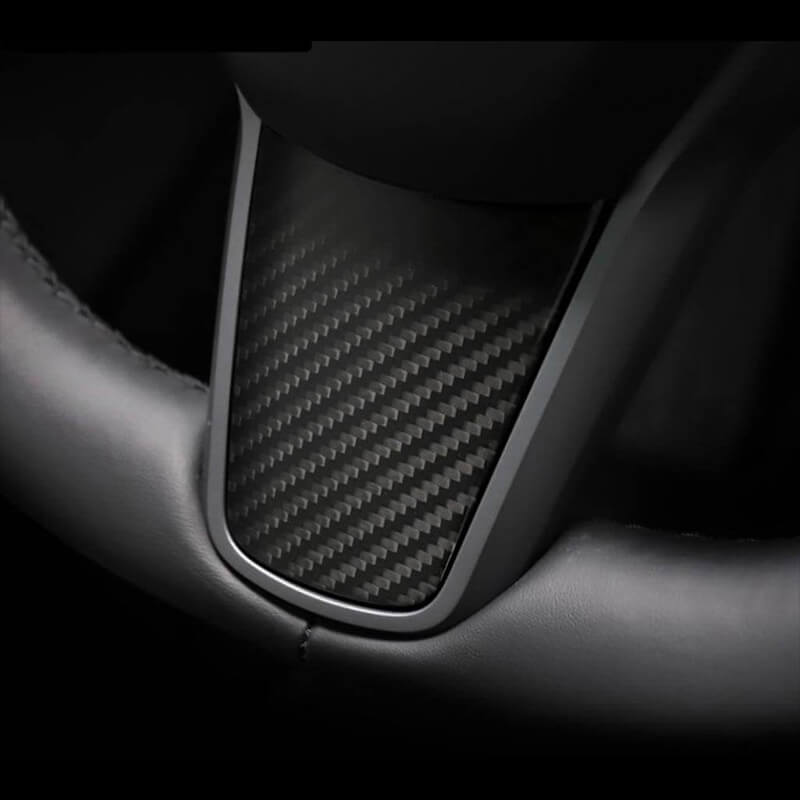 Carbon Fiber Steering Wheel Center Trim Cover for Tesla Model 3/Y