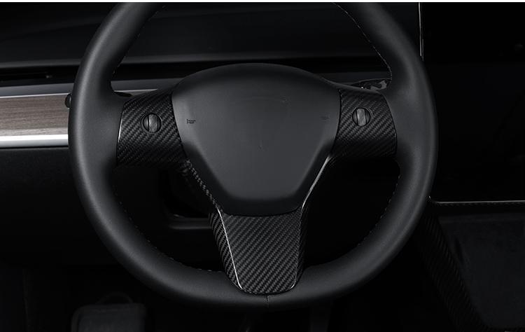 Carbon Fiber Steering Wheel Patch for Tesla Model 3/Y