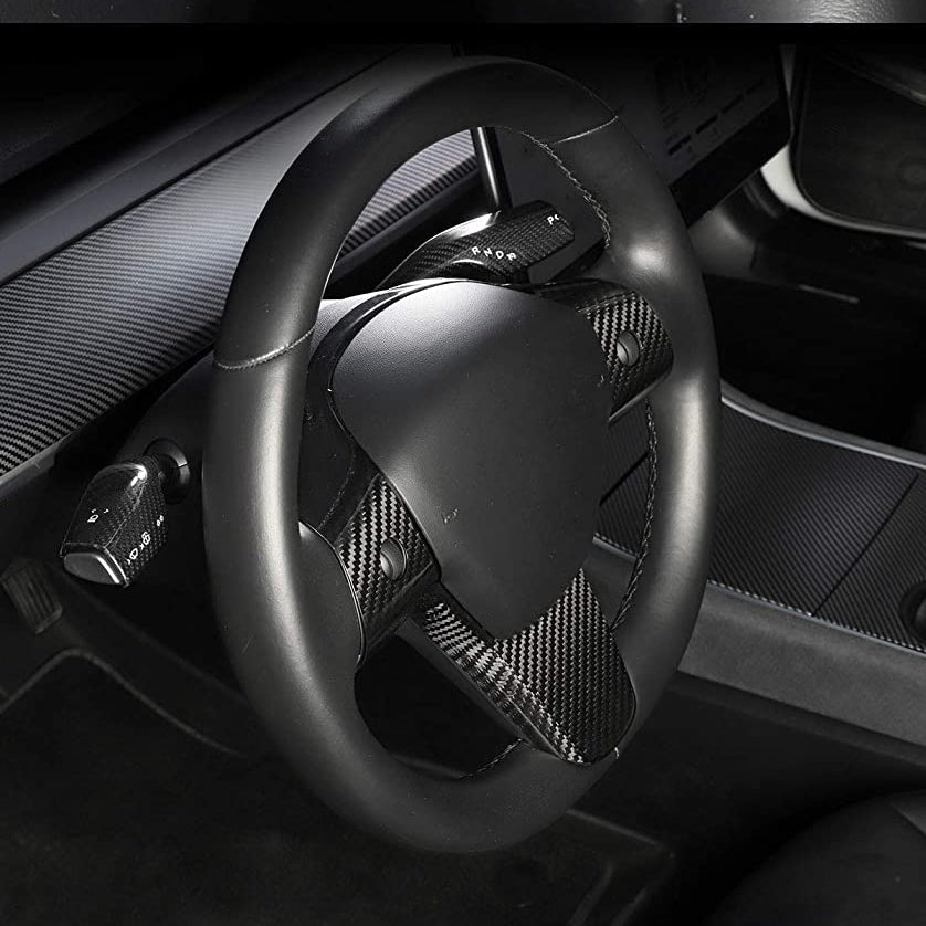 Carbon Fiber Steering Wheel Patch for Tesla Model 3/Y