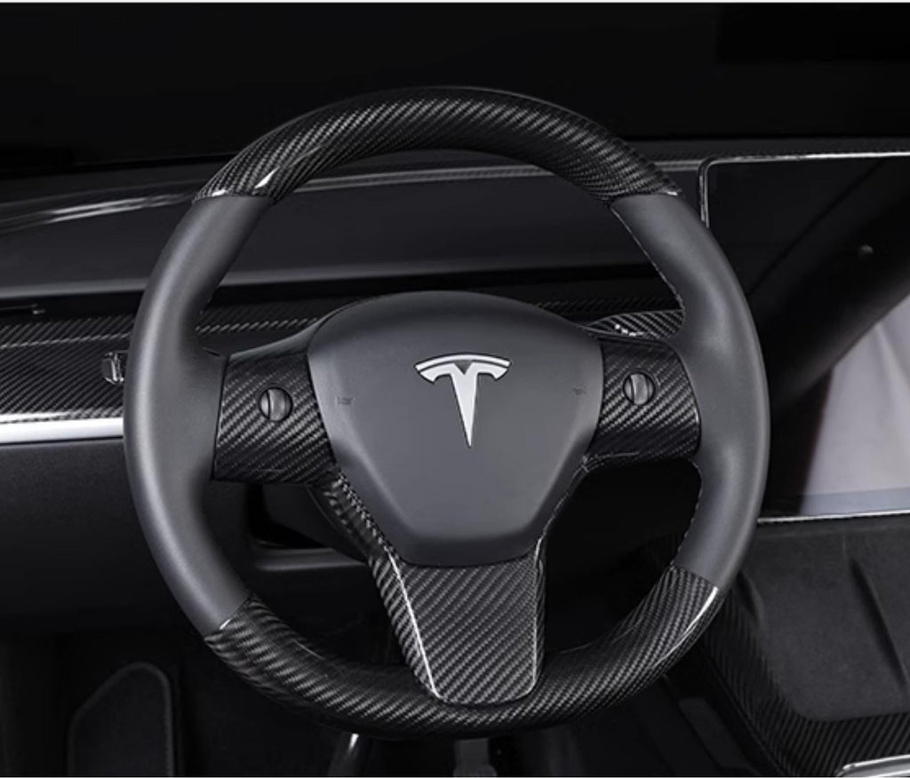 Carbon Fiber Steering Wheel Patch for Tesla Model 3/Y