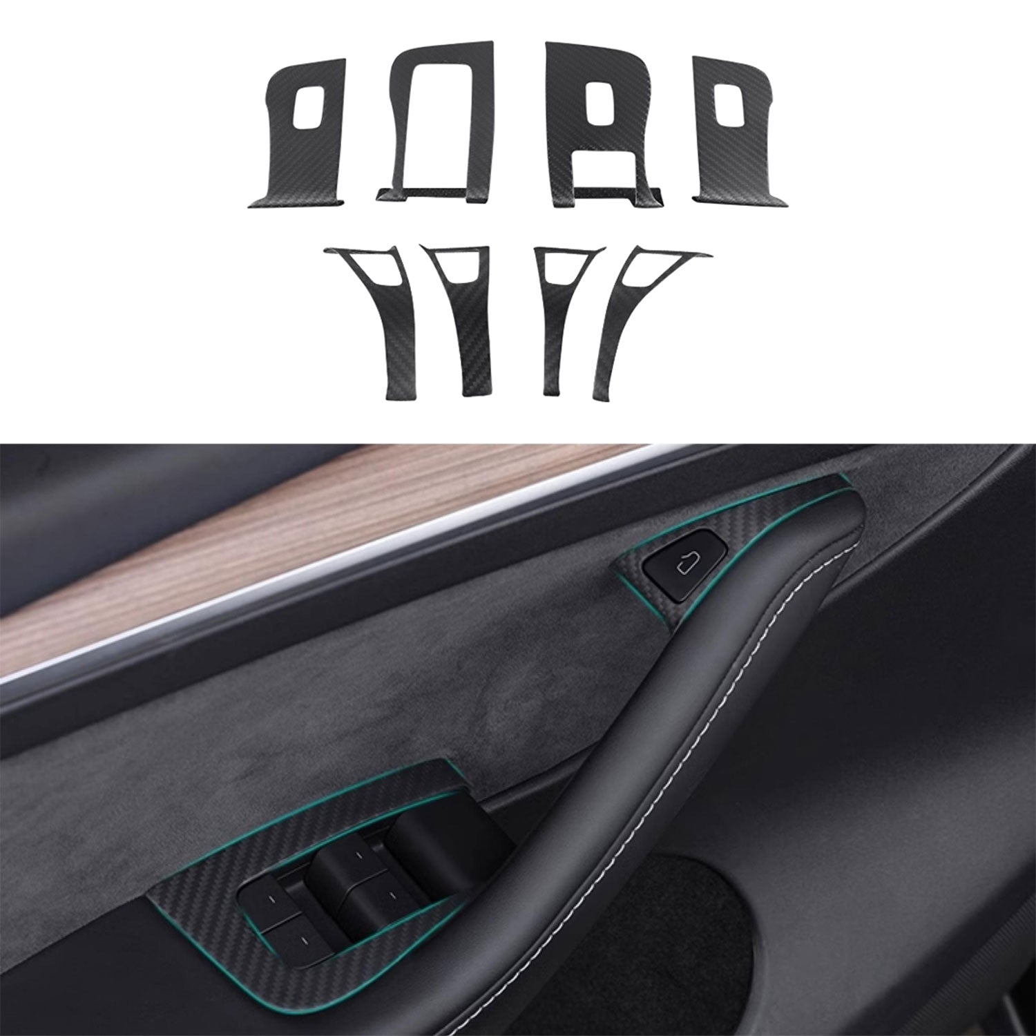 Model 3/Y Carbon Fiber Window & Door Switch Covers (LHD & RHD)