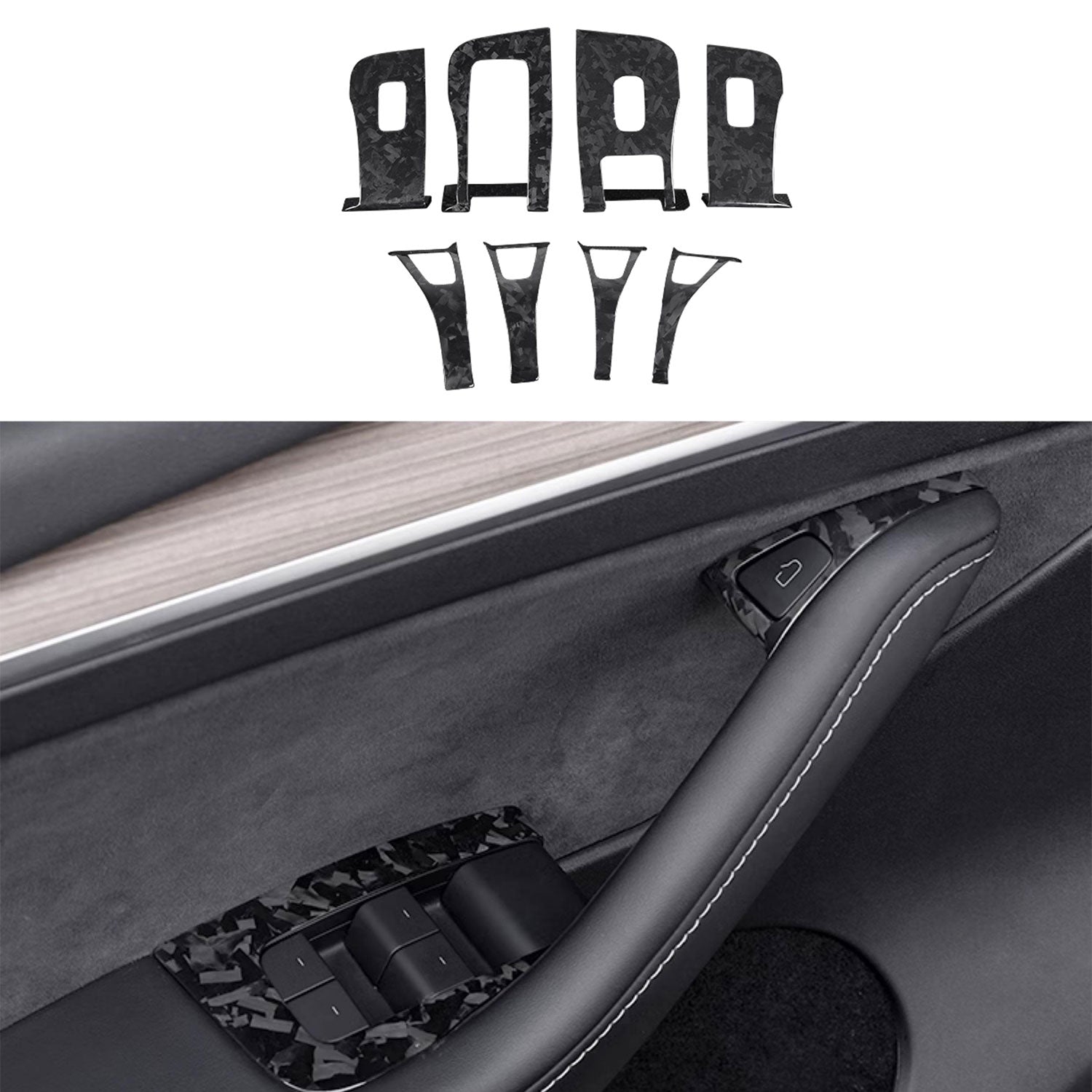 Model 3/Y Carbon Fiber Window & Door Switch Covers (LHD & RHD)