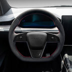 Plaid Round Steering Wheel Replacement for Tesla Model S / X 2021-2025