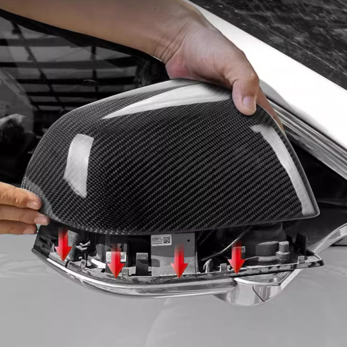Real Carbon Fiber Mirror Covers Replacement for Tesla Model S / X