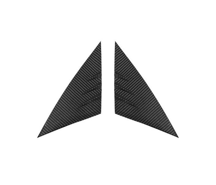 Real Dry Carbon Fiber A-Pillar Accent Overlays for Tesla Model 3 / Y