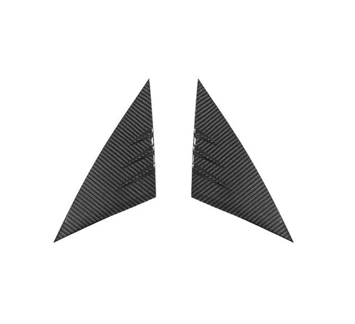 Real Dry Carbon Fiber A-Pillar Accent Overlays for Tesla Model 3 / Y