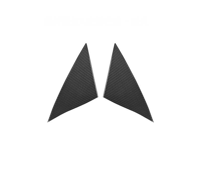 Real Dry Carbon Fiber A-Pillar Accent Overlays for Tesla Model 3 / Y