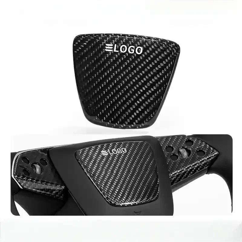Real Dry Carbon Fiber Airbag Trim Cover for Model Y Juniper & Model 3 Highland