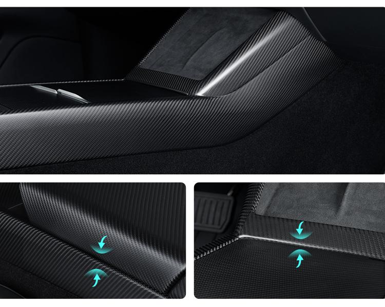 Dry Carbon Fiber Center Console Combo Trim for Model 3 Highland & Model Y Juniper