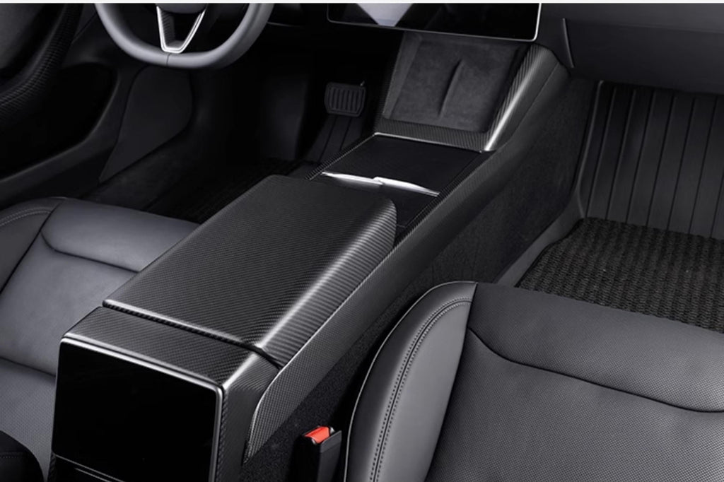 Dry Carbon Fiber Center Console Combo Trim for Model 3 Highland & Model Y Juniper