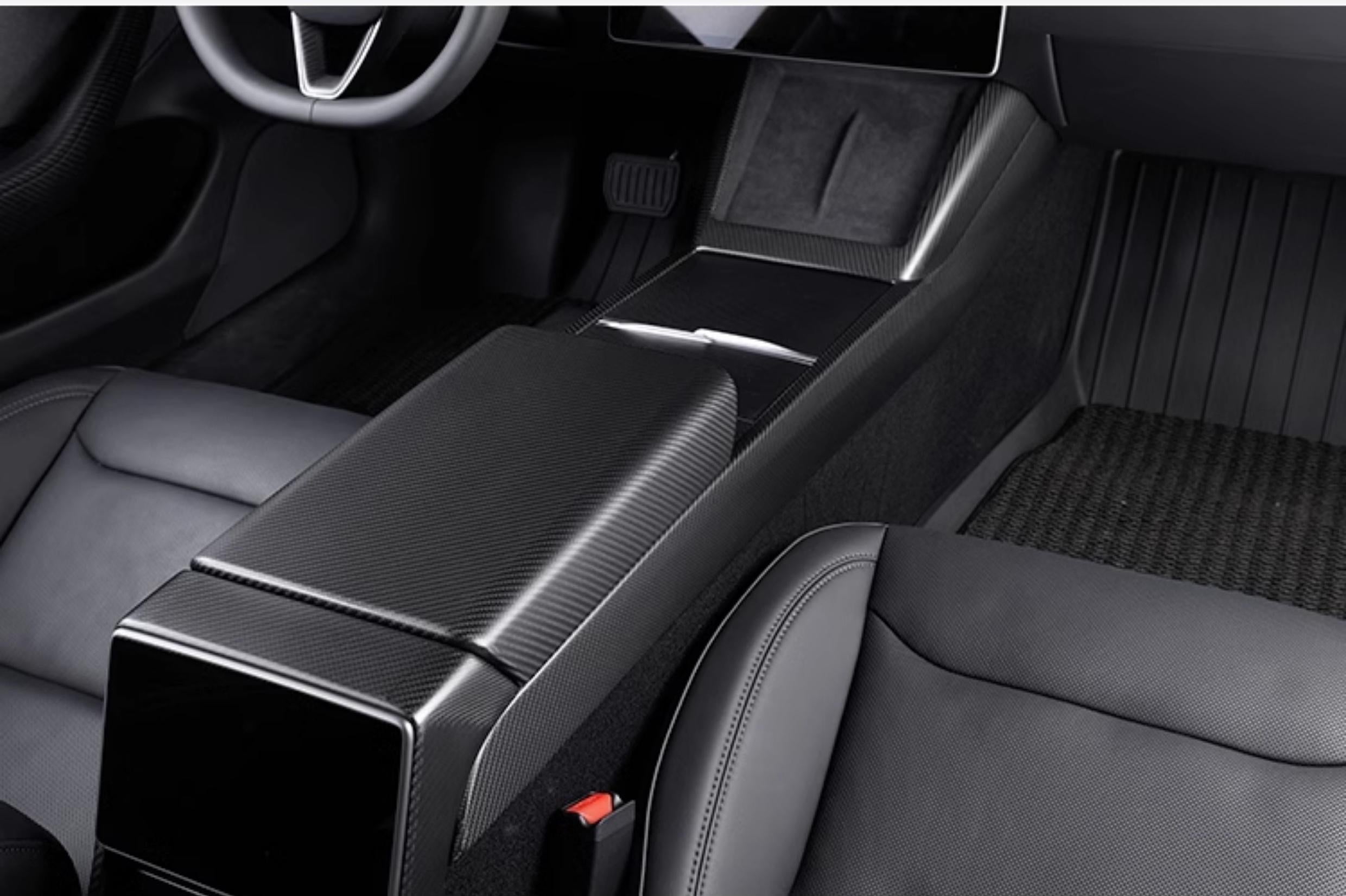 Dry Carbon Fiber Center Console Combo Trim for Model 3 Highland & Model Y Juniper