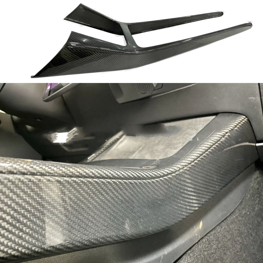 Real Dry Carbon Fiber Center Console Trim Panel for Tesla Model Y 2021-2024
