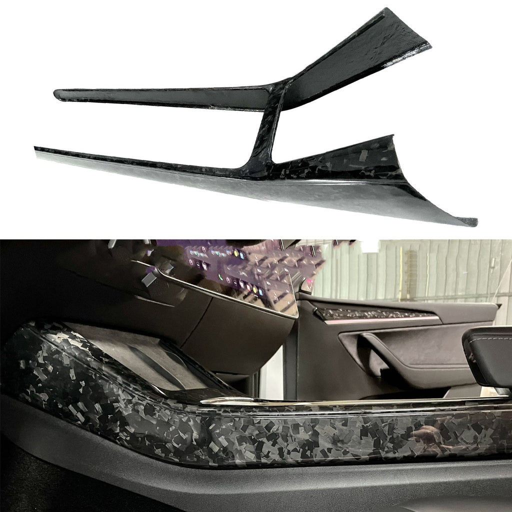 Real Dry Carbon Fiber Center Console Trim Panel for Tesla Model Y 2021-2024