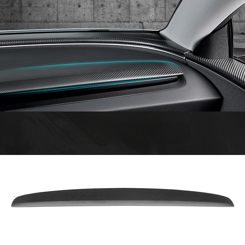 Real Dry Carbon Fiber Dash Cover Overlay for Model 3 Highalnd & Model Y Juniper