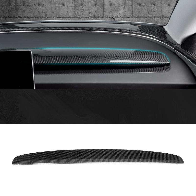 Real Dry Carbon Fiber Dash Cover Overlay for Model 3 Highalnd & Model Y Juniper
