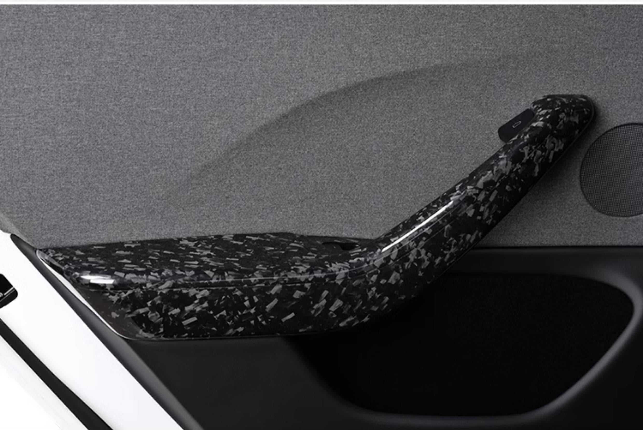 Real Dry Carbon Fiber Door Armrest Cover Overlays for Tesla Model 3 Highland