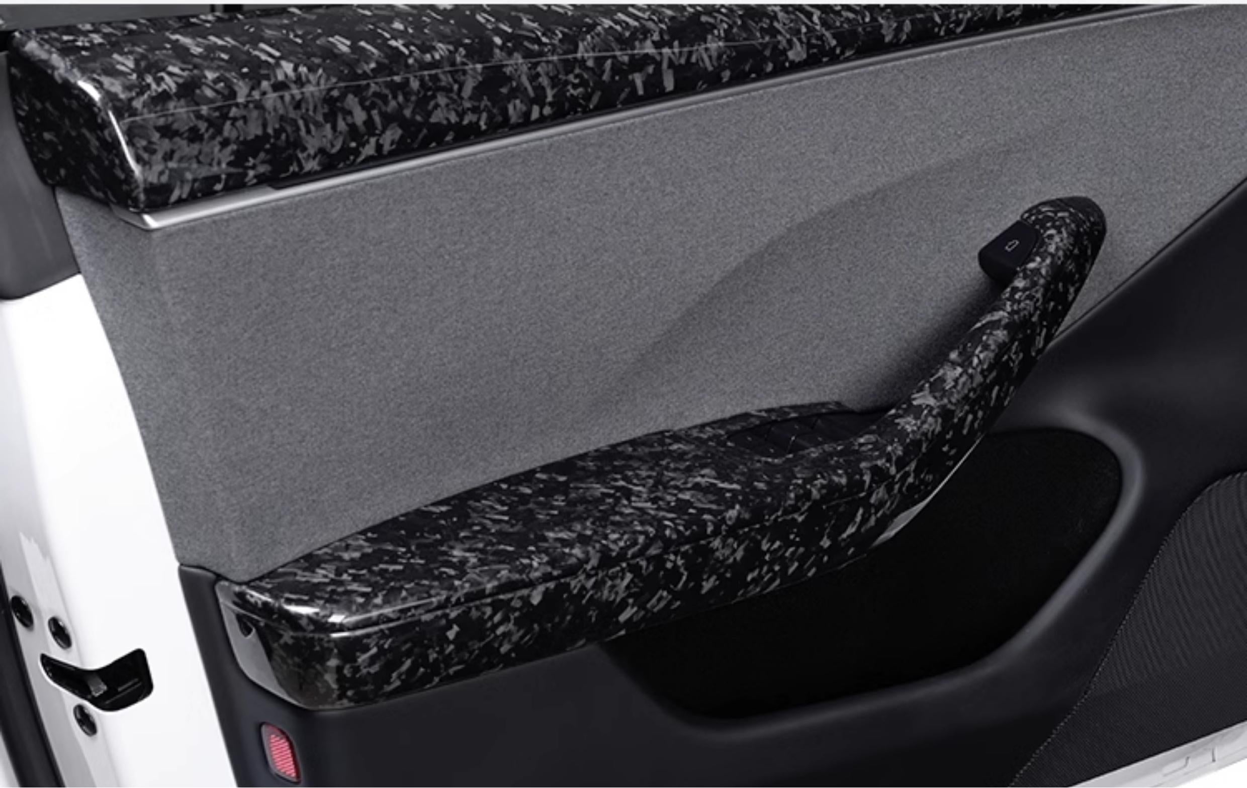 Real Dry Carbon Fiber Door Armrest Cover Overlays for Tesla Model 3 Highland
