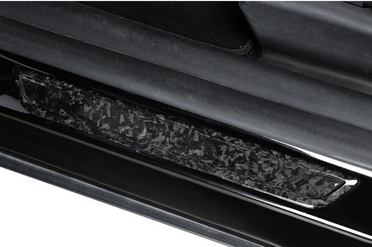 Real Dry Carbon Fiber Door Sill Strip Overlay for Tesla Model 3/Y