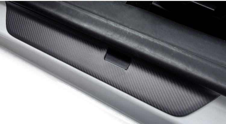 Real Dry Carbon Fiber Door Sill Strip Overlay for Tesla Model 3/Y