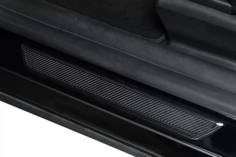 Real Dry Carbon Fiber Door Sill Strip Overlay for Tesla Model 3/Y