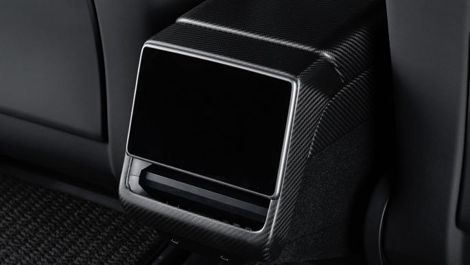 Real Dry Carbon Fiber Rear Screen Trim for Tesla Model 3 Highland & Model Y Juniper