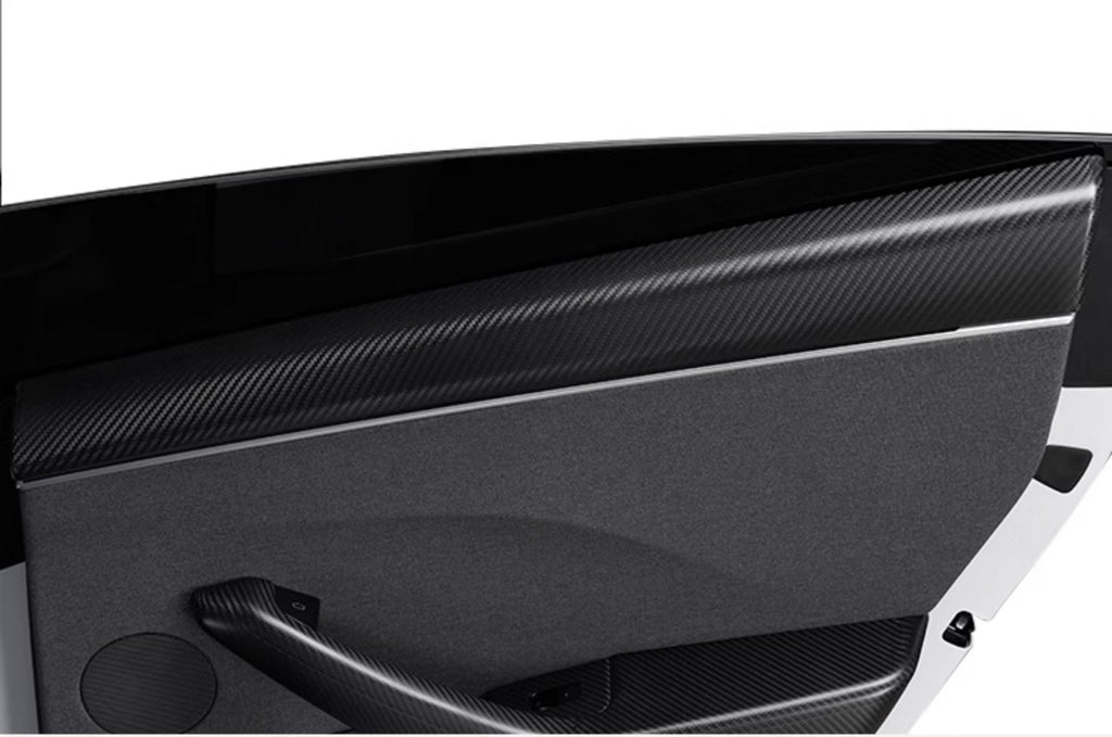 Real Dry Carbon Fiber Upper Door Trim for Model 3 Highland / Model Y Juniper