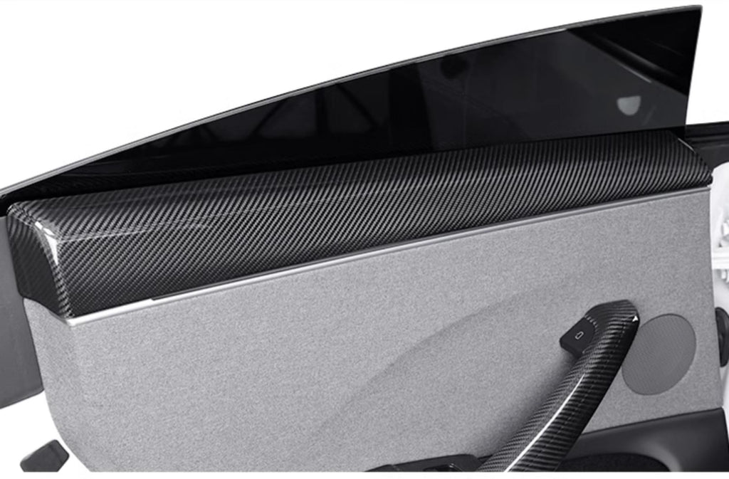 Real Dry Carbon Fiber Upper Door Trim for Model 3 Highland / Model Y Juniper