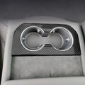 Rear Cup Holder Frame Dry Carbon Fiber Overlay for Tesla Model S/X 2023+