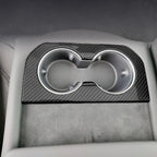Rear Cup Holder Frame Dry Carbon Fiber Overlay for Tesla Model S/X 2023+