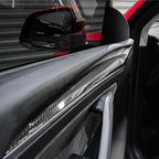 Repalcement Real Carbon Fiber Front Door Trim Panel  for Tesla Model 3 / Y 2021-2023
