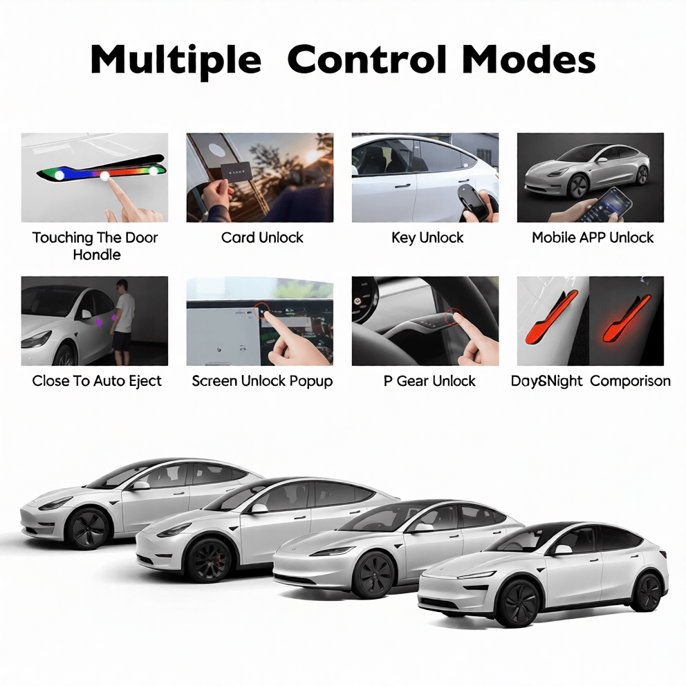 RGB Electric Door Handles V3 for Model 3 & Model Y | Tesery