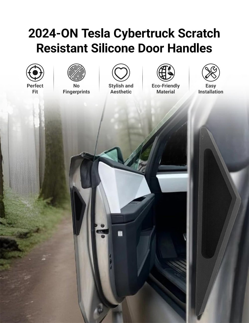 Scratch-Resistant Silicone Door Handles for Tesla Cybertruck